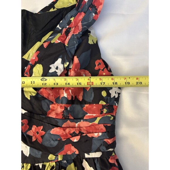 LAFAYETTE 148 Blamu 100% Silk Floral Crisscross A-Line Dress 14 Formal Party - Picture 12 of 13